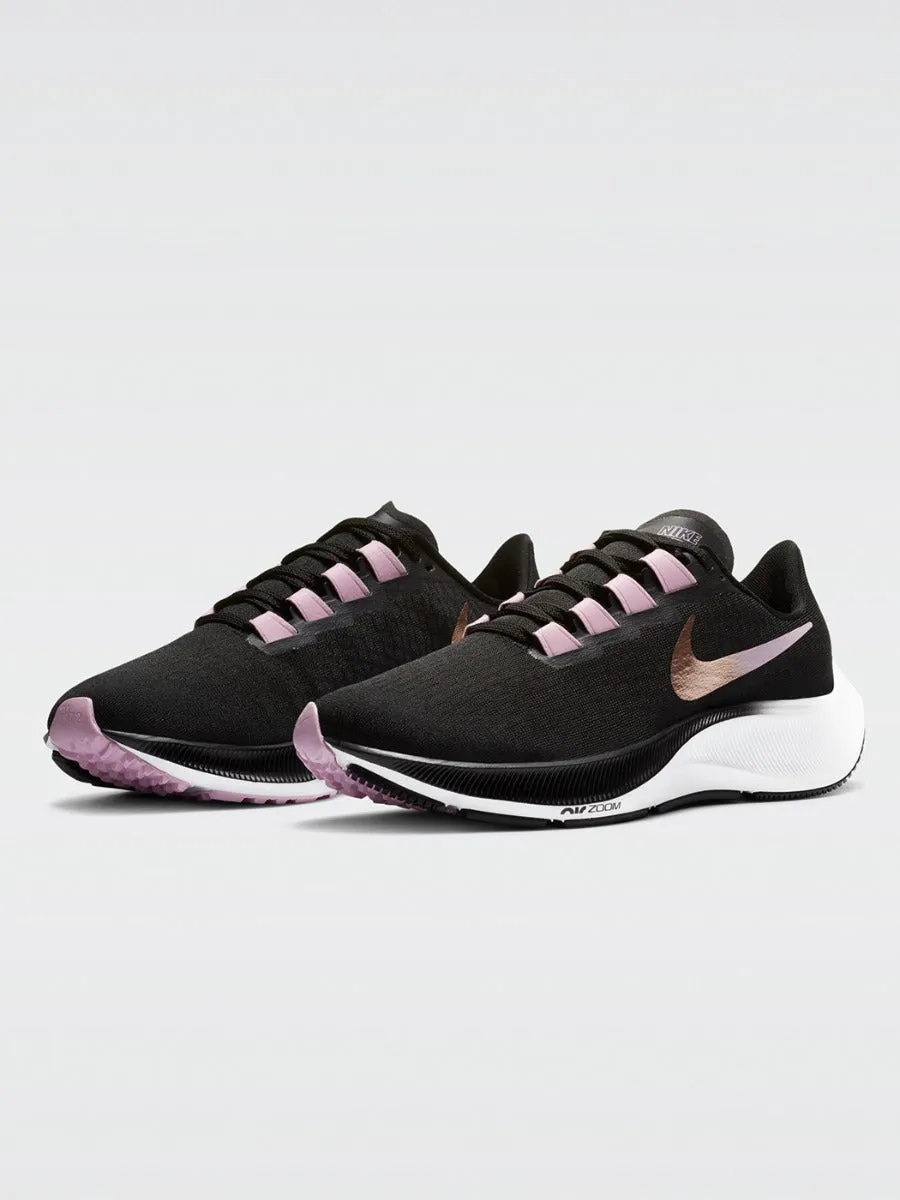 Air Zoom Pegasus 37 Sneaker - Black/Mtlc Red Bronze-Lt Arctic Pink