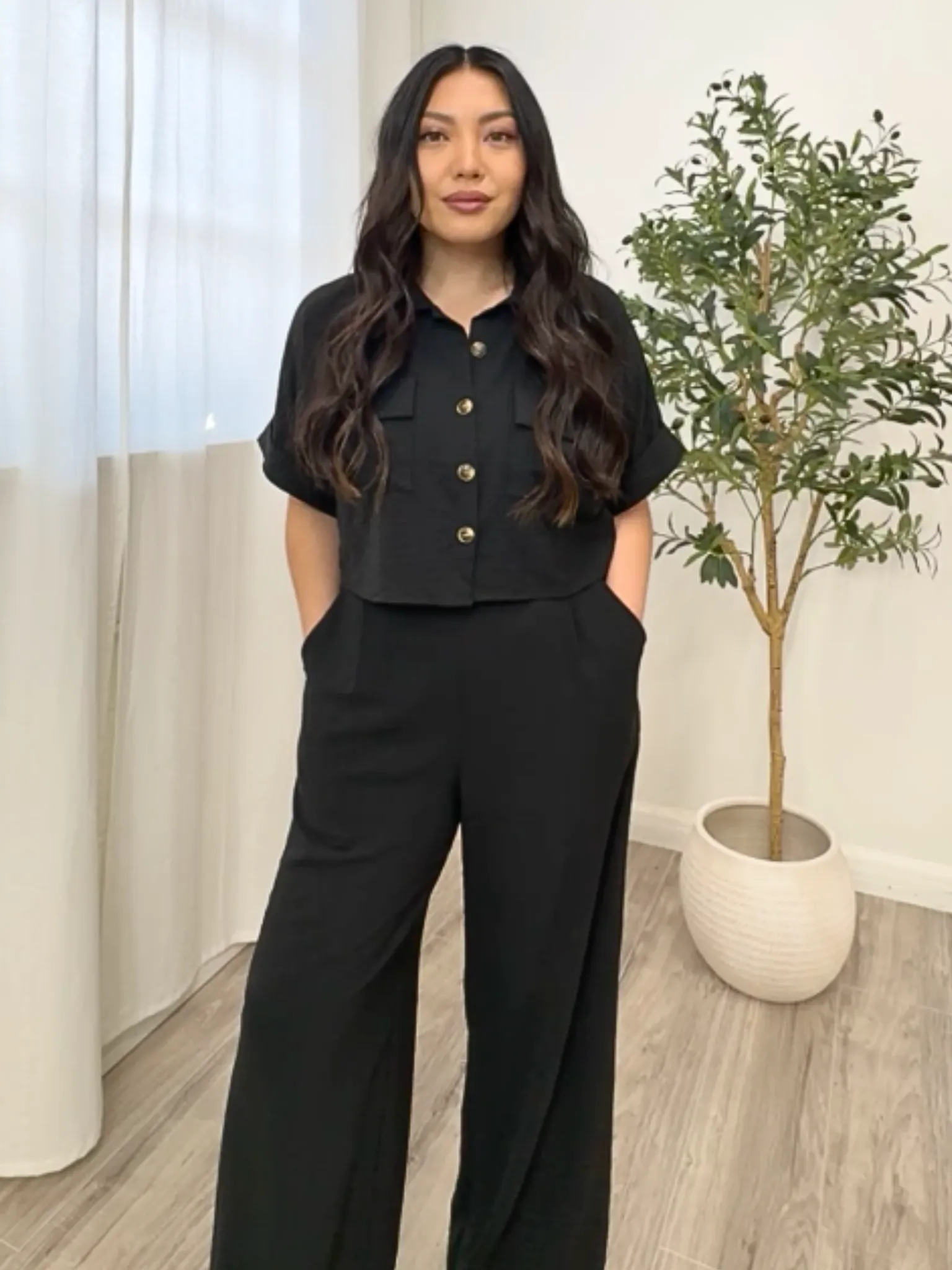 Analise Button Down Pant Set