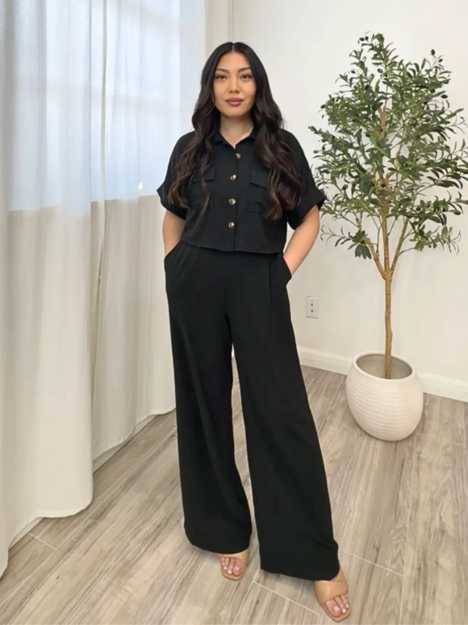 Analise Button Down Pant Set
