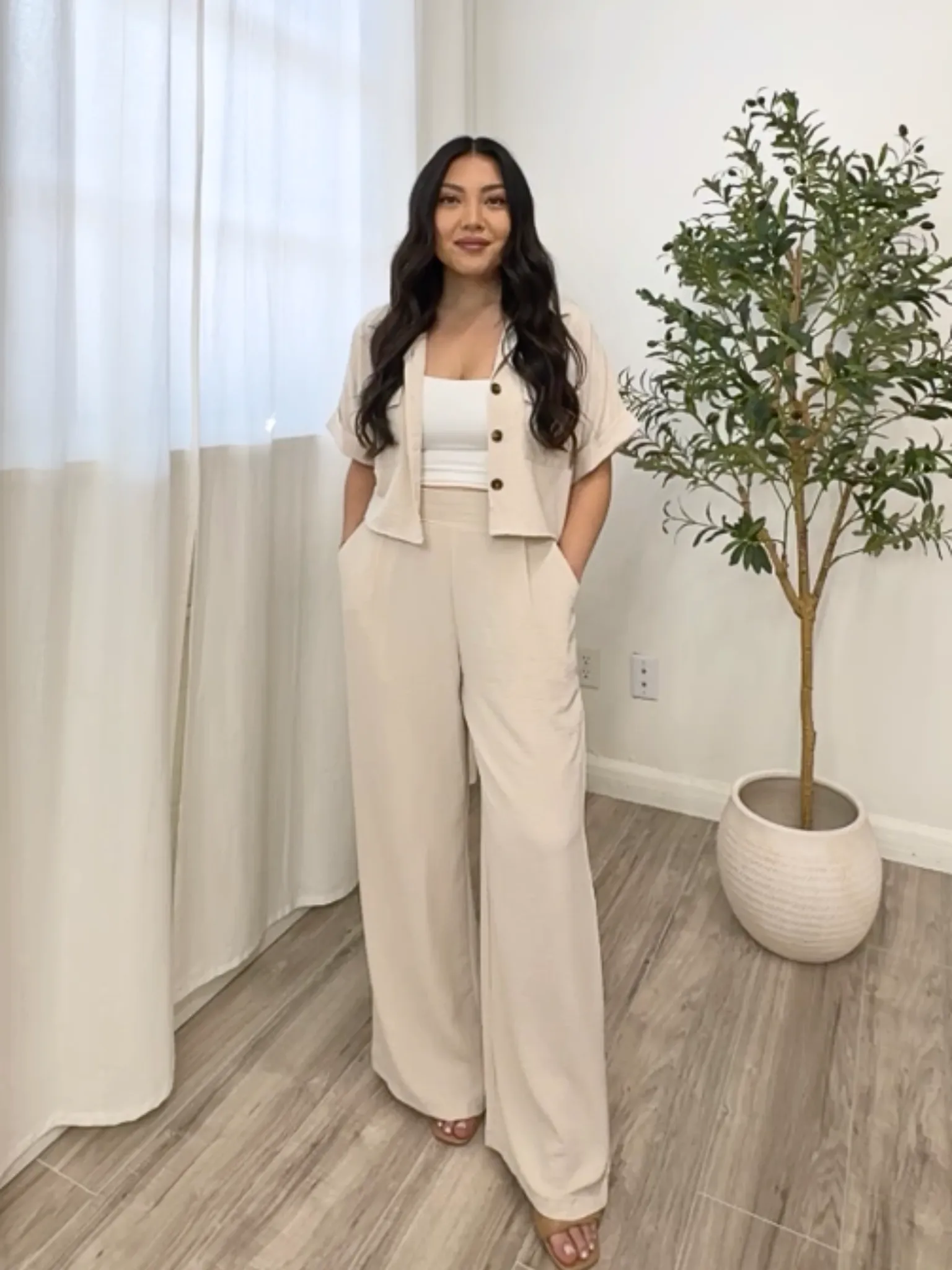 Analise Button Down Pant Set