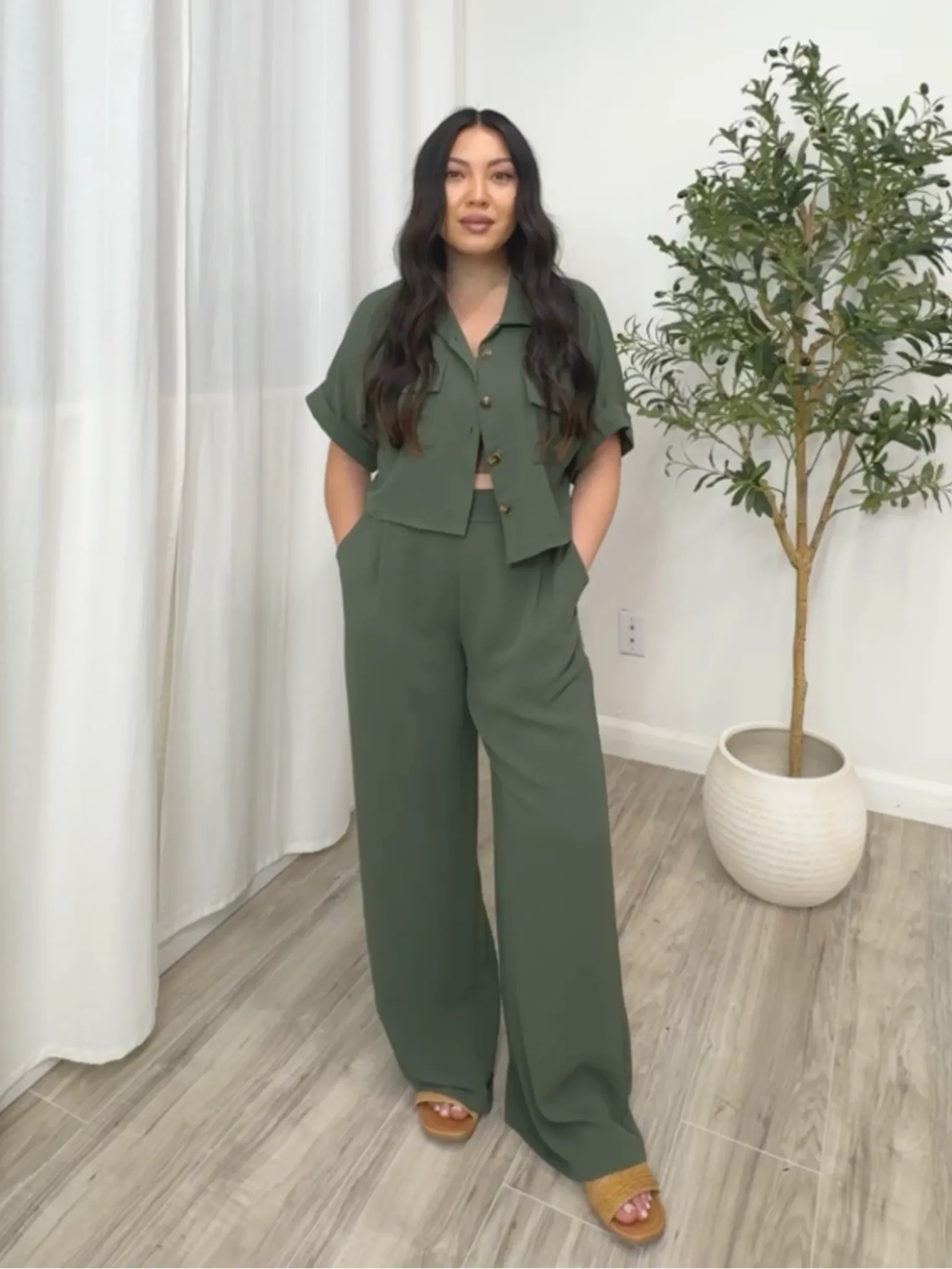 Analise Button Down Pant Set