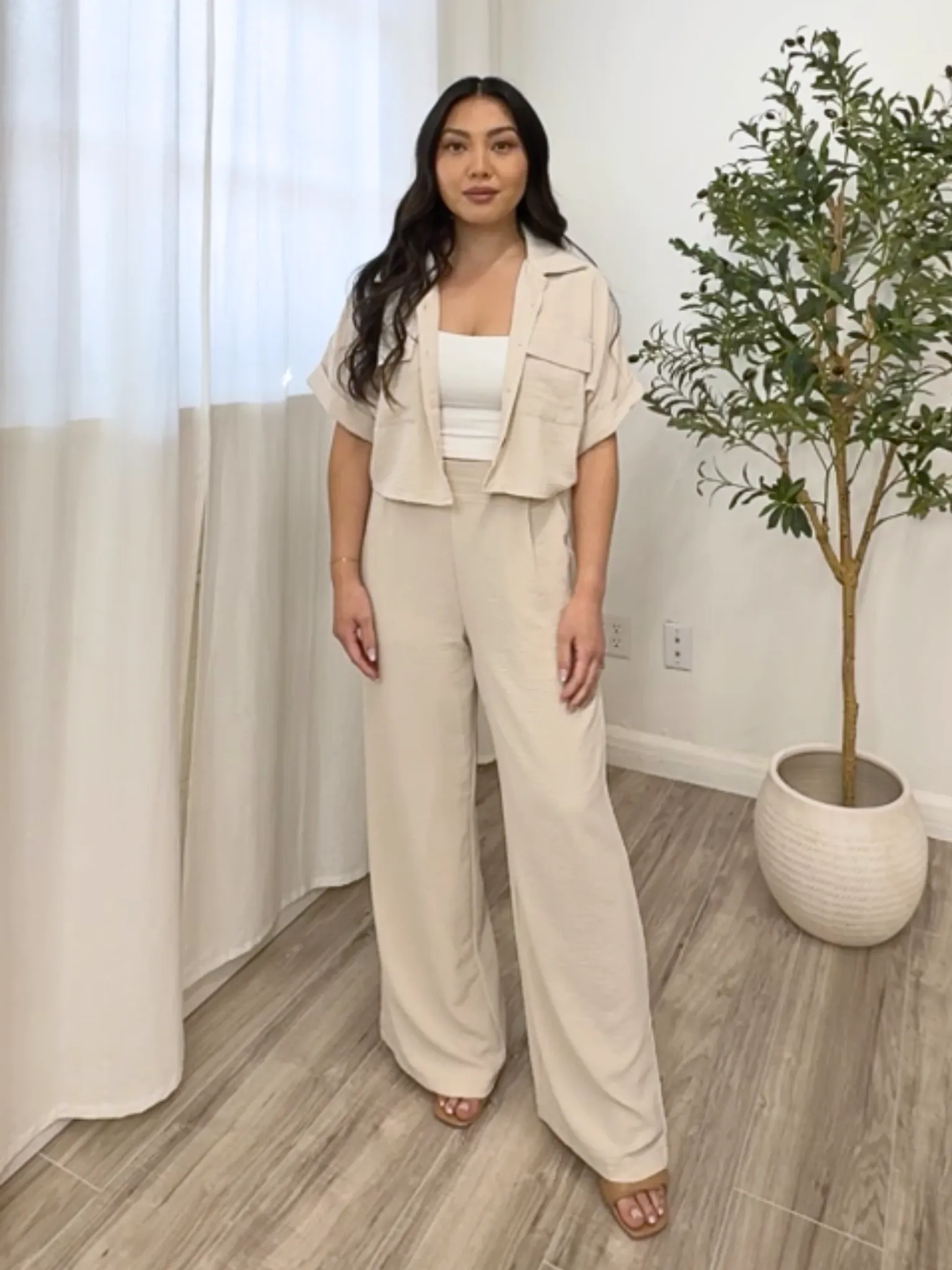 Analise Button Down Pant Set