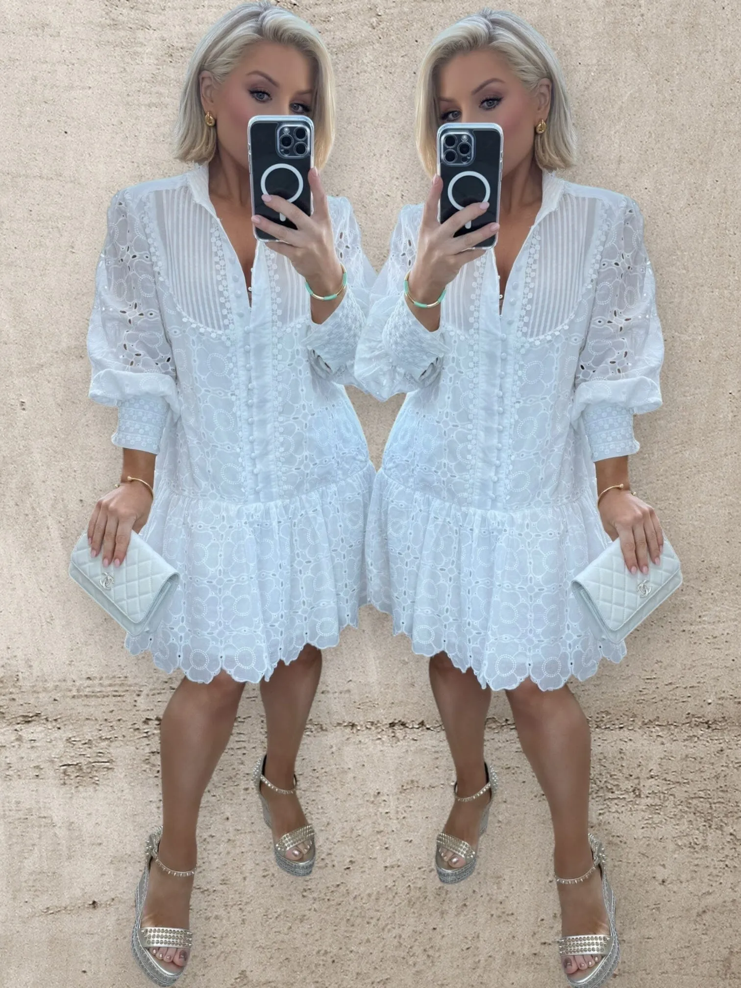 BELLA ANGLAISE DRESS - WHITE