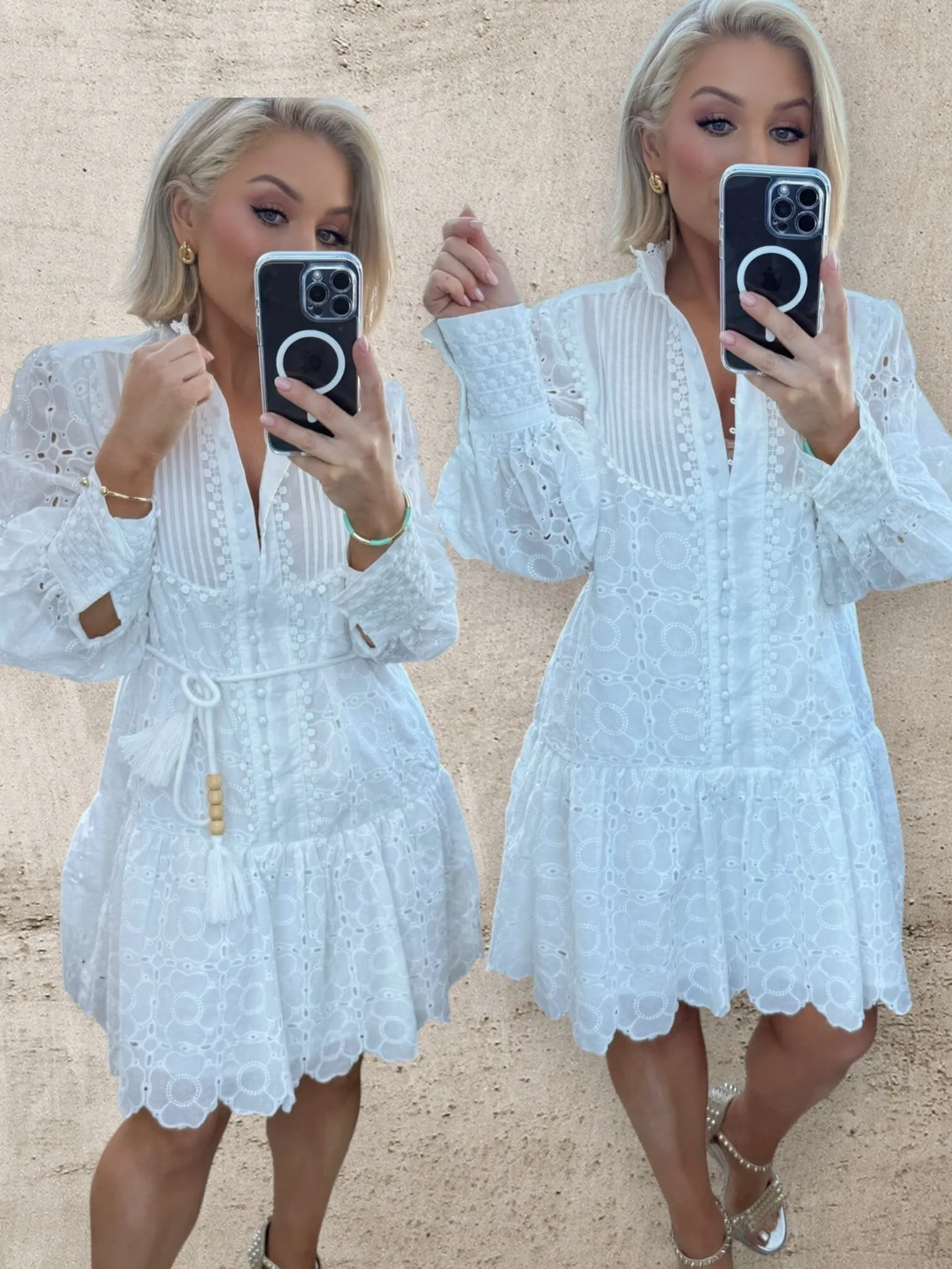 BELLA ANGLAISE DRESS - WHITE