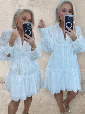 BELLA ANGLAISE DRESS - WHITE