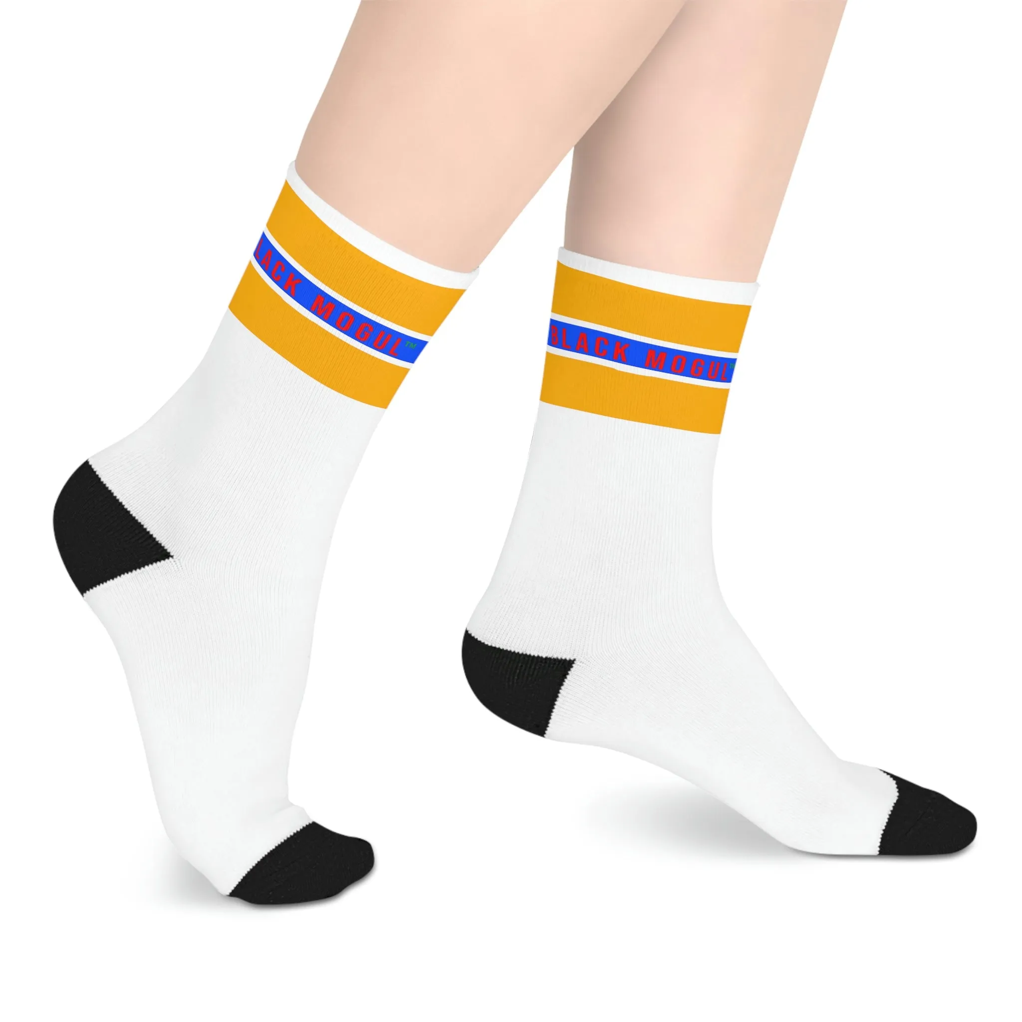 Black Mogul Draw Four Stripe Mid-length Socks