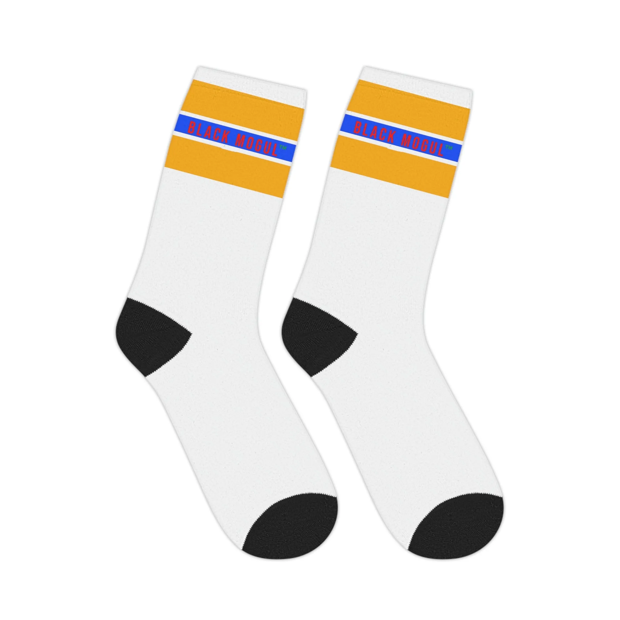 Black Mogul Draw Four Stripe Mid-length Socks