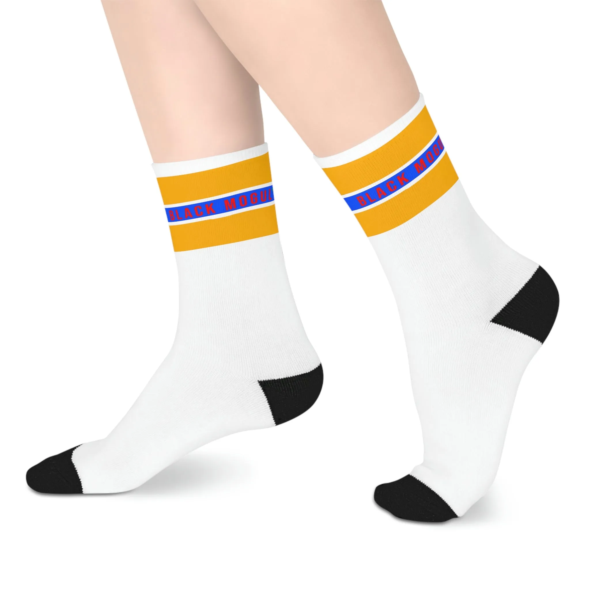 Black Mogul Draw Four Stripe Mid-length Socks