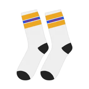 Black Mogul Draw Four Stripe Mid-length Socks
