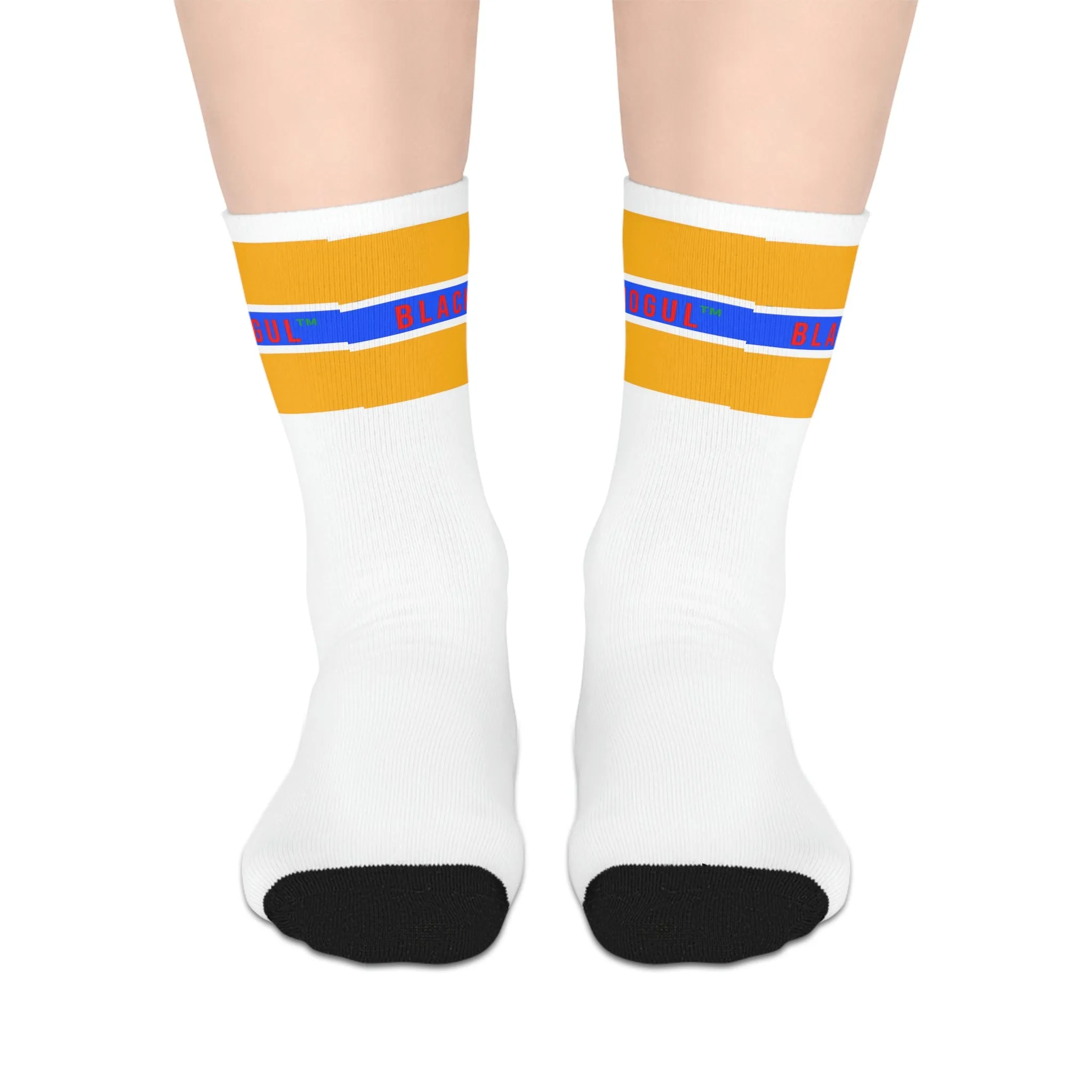 Black Mogul Draw Four Stripe Mid-length Socks