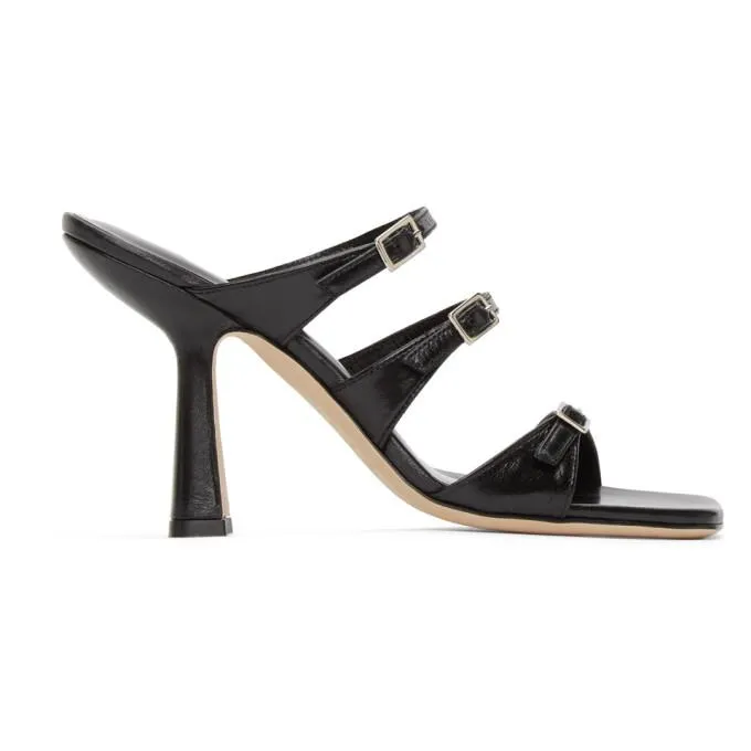 BY FAR Black Malene Heeled Sandals