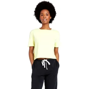 COLSIE Shirt Bright neon Yellow Crop top Lightweight Tee Raw Hem