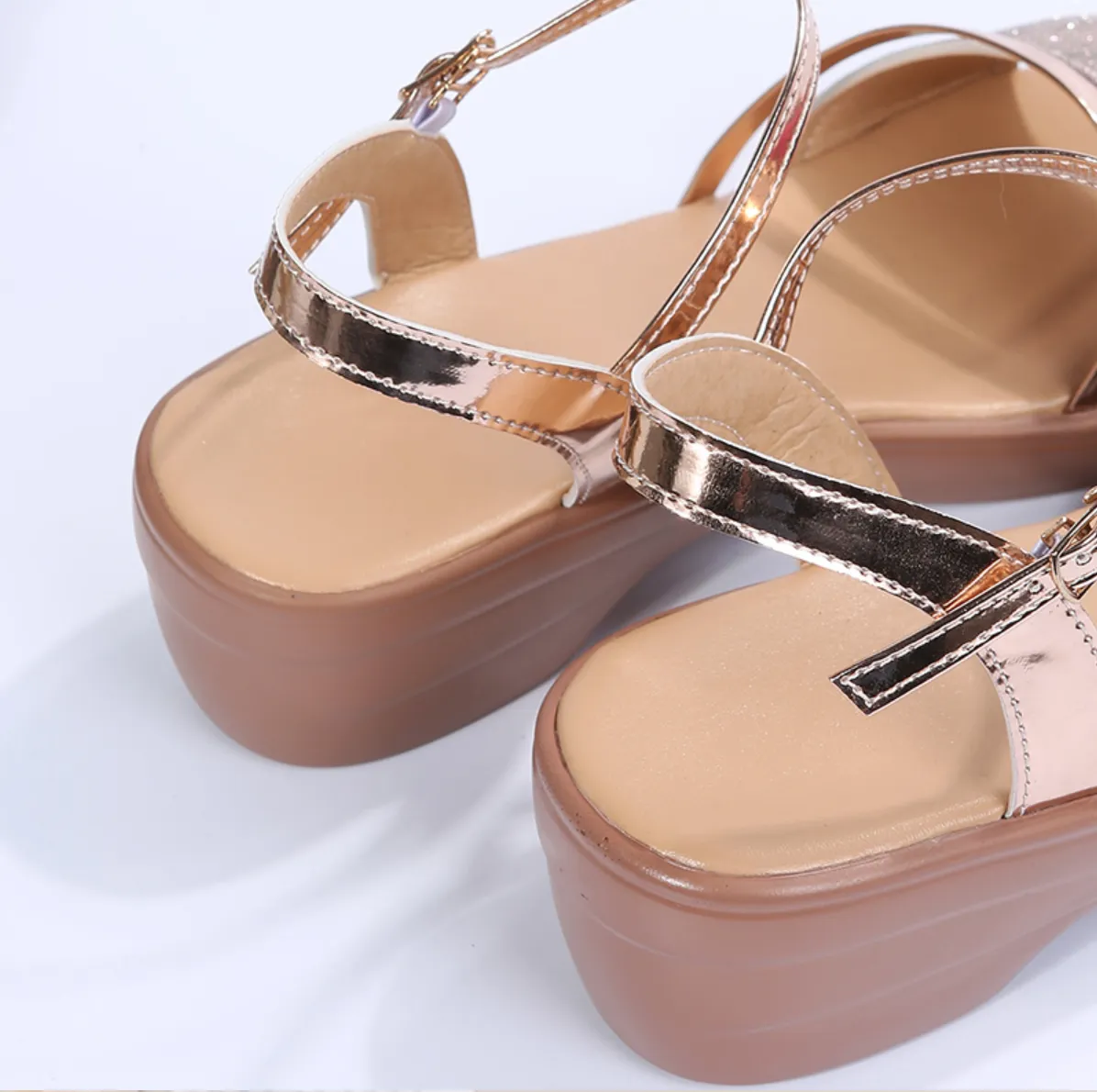 Cuzcare Women Sandal Comfortable Open Toe Sparkly Sandals Fashionable Rhinestone Summer Sandals