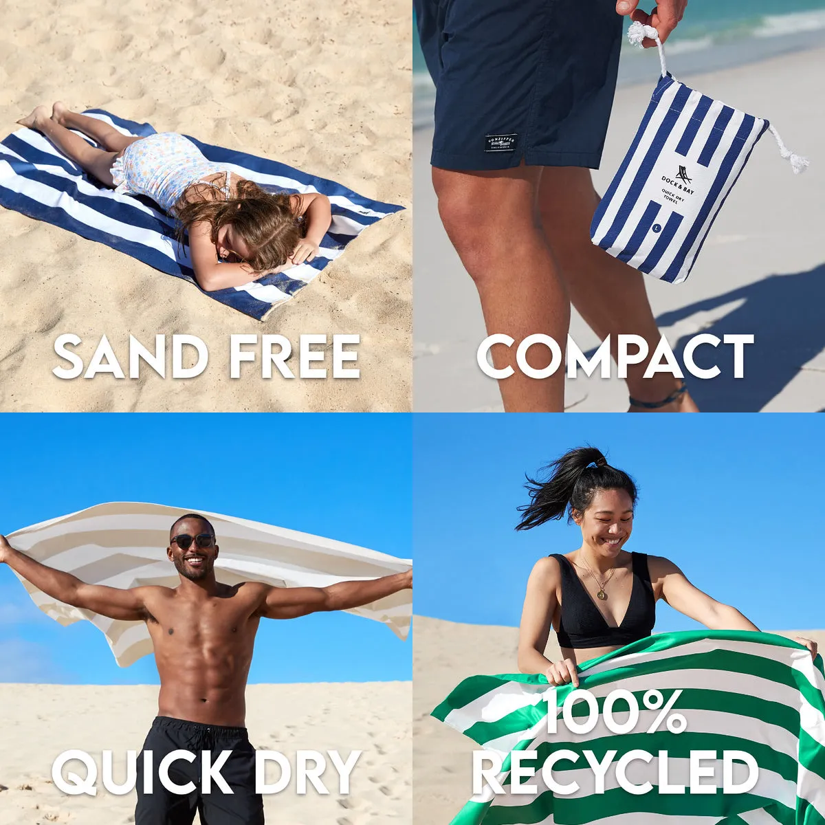 Dock & Bay Quick Dry Towels - Cancun Green - Customized Embroidery Personalized for You