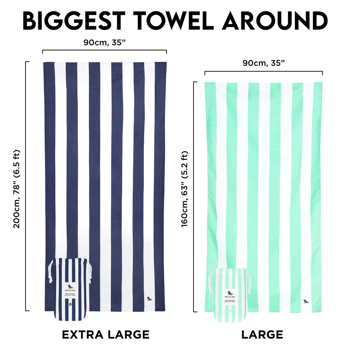 Dock & Bay Quick Dry Towels - Cancun Green - Customized Embroidery Personalized for You