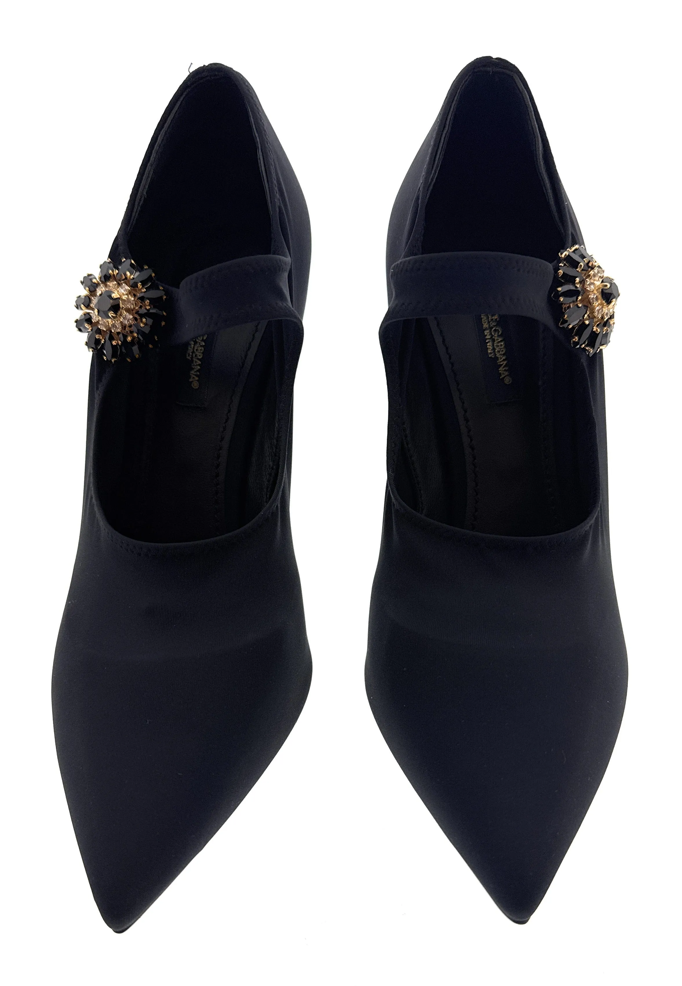 Dolce & Gabbana Black Jersey Pointed Toe Pumps-EU37