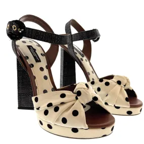Dolce & Gabbana Women's Polka Dot Platform Block Heel Sandals-EU38.5