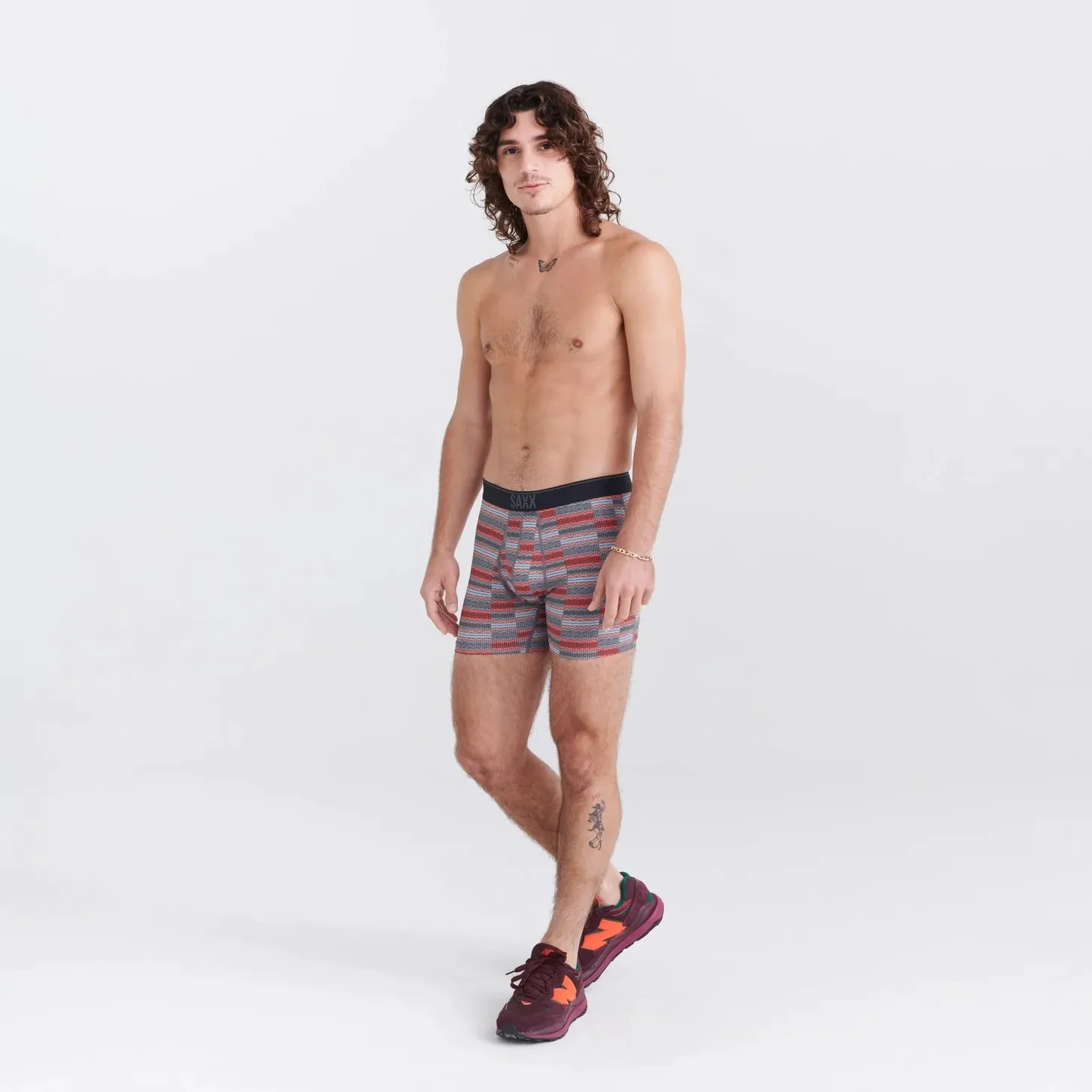 SAXX Quest Quick Dry Mesh - Asher Stripe Red - SXBB70F ASR
