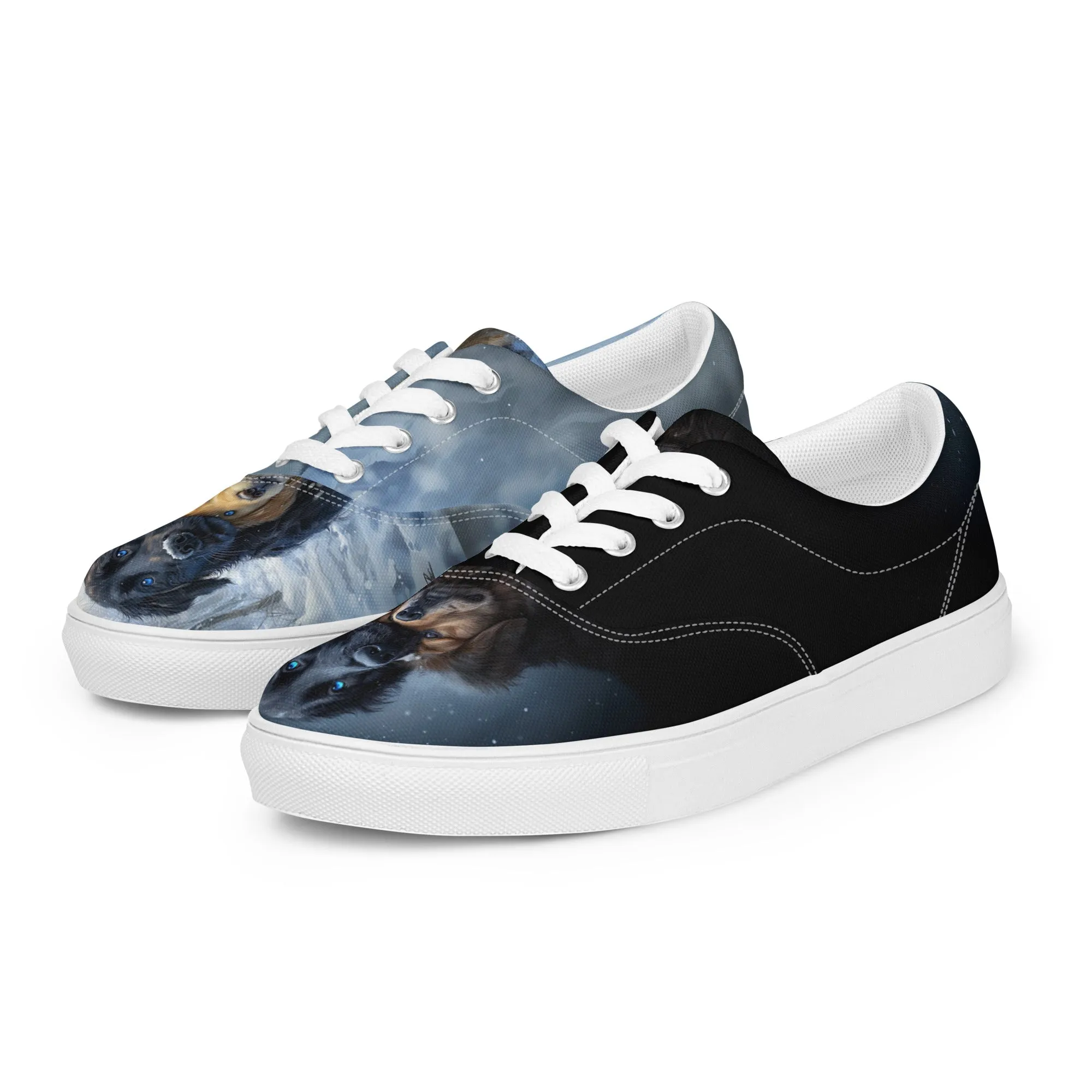Snowy Embrace Women’s lace-up canvas shoes