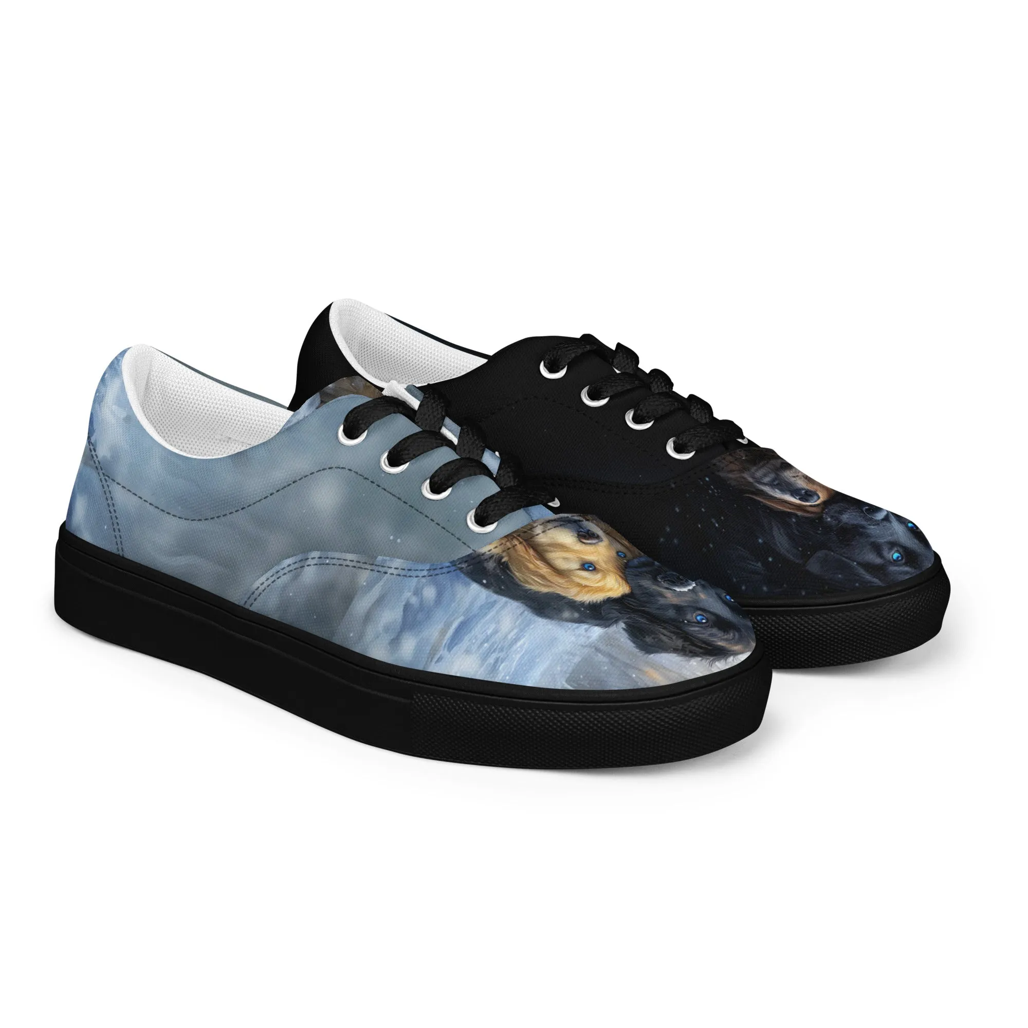 Snowy Embrace Women’s lace-up canvas shoes