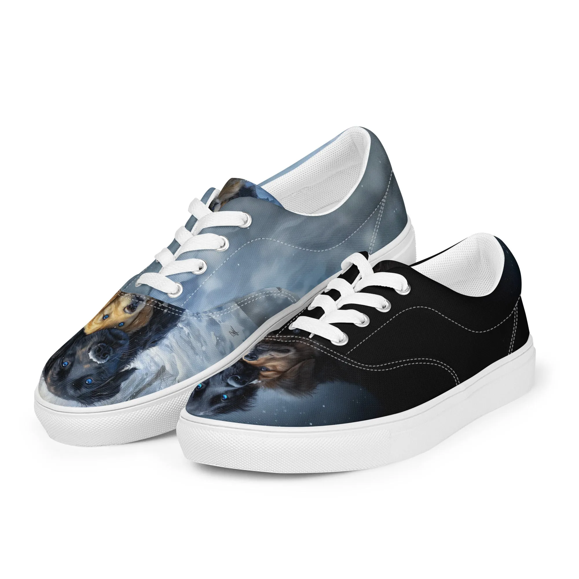 Snowy Embrace Women’s lace-up canvas shoes