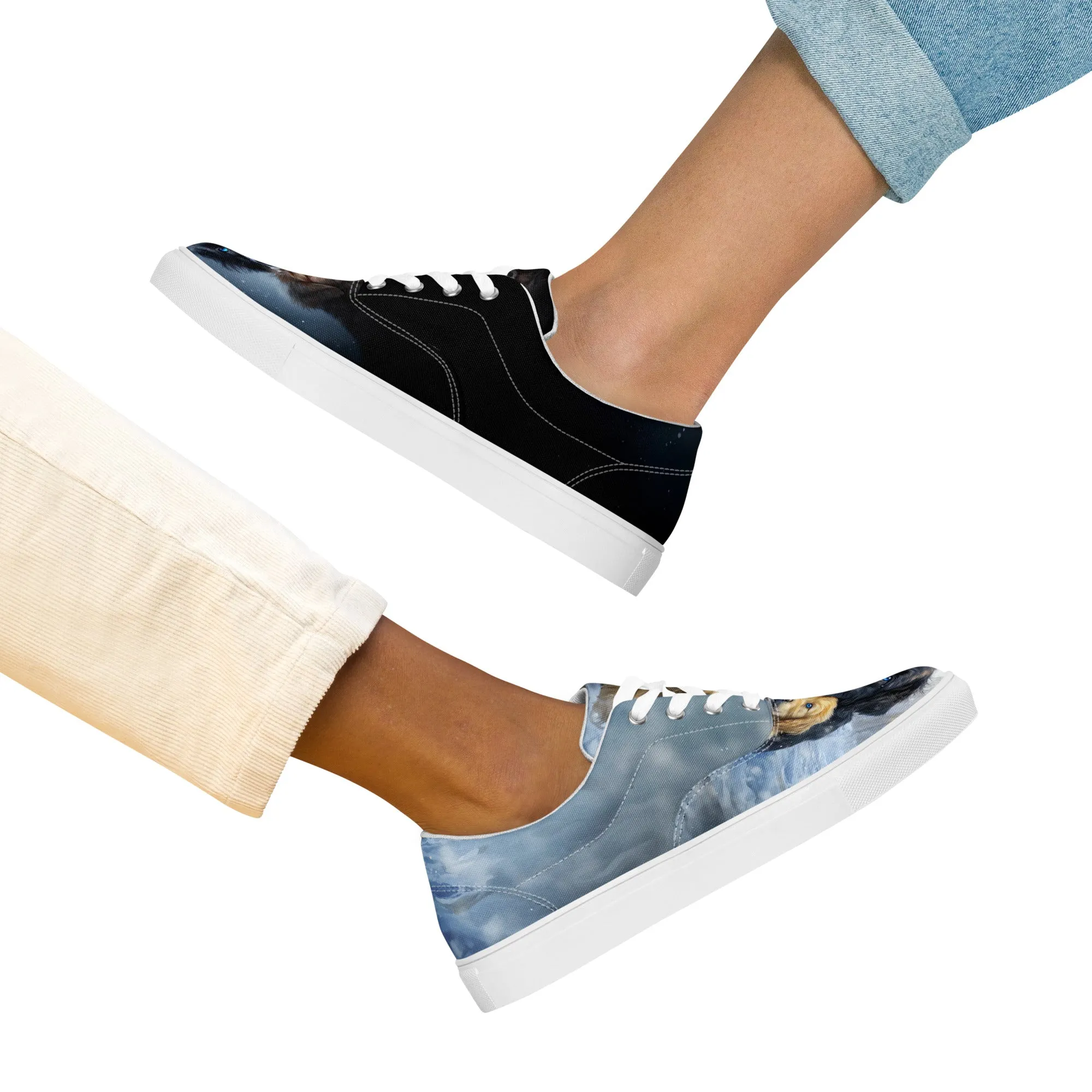 Snowy Embrace Women’s lace-up canvas shoes