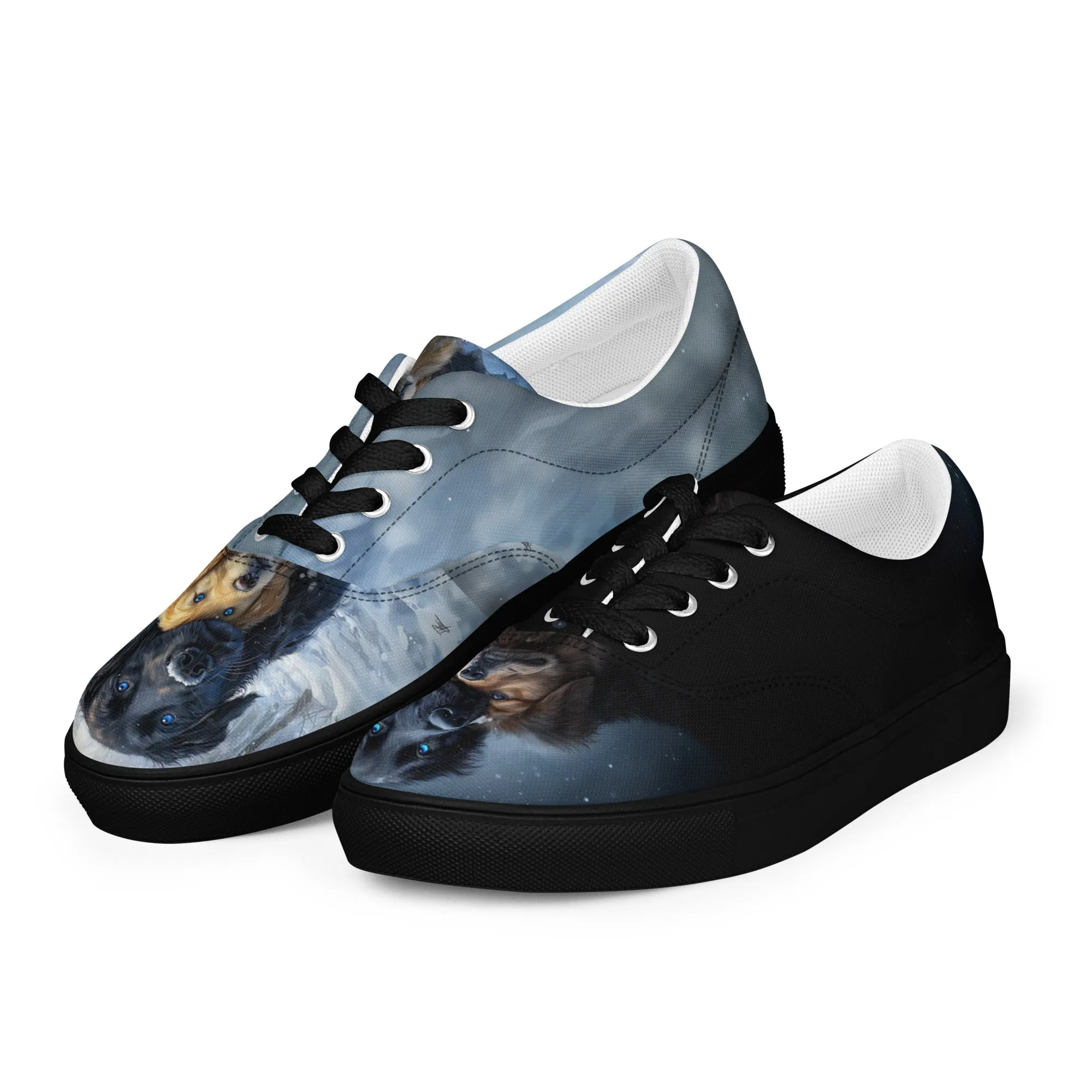 Snowy Embrace Women’s lace-up canvas shoes