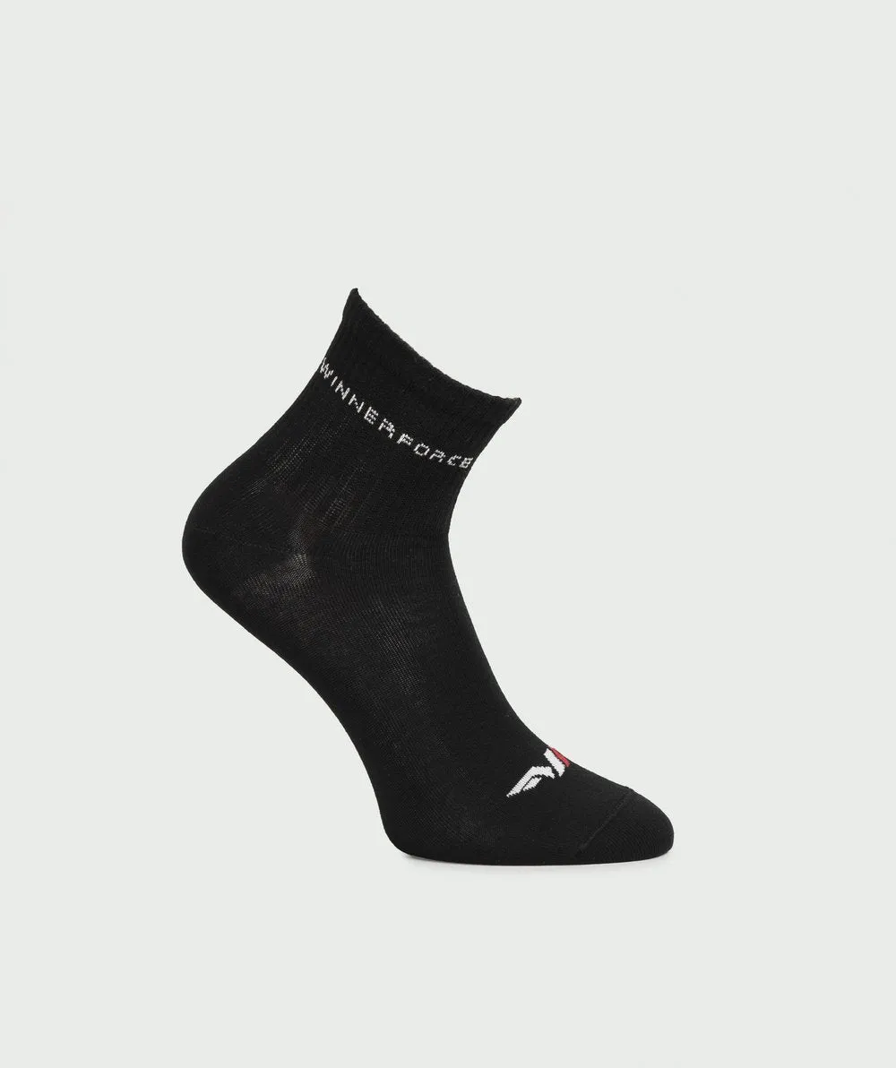 Winnerforce Unisex Crew Cushioned Socks White, Black & Grey -  3 Pairs