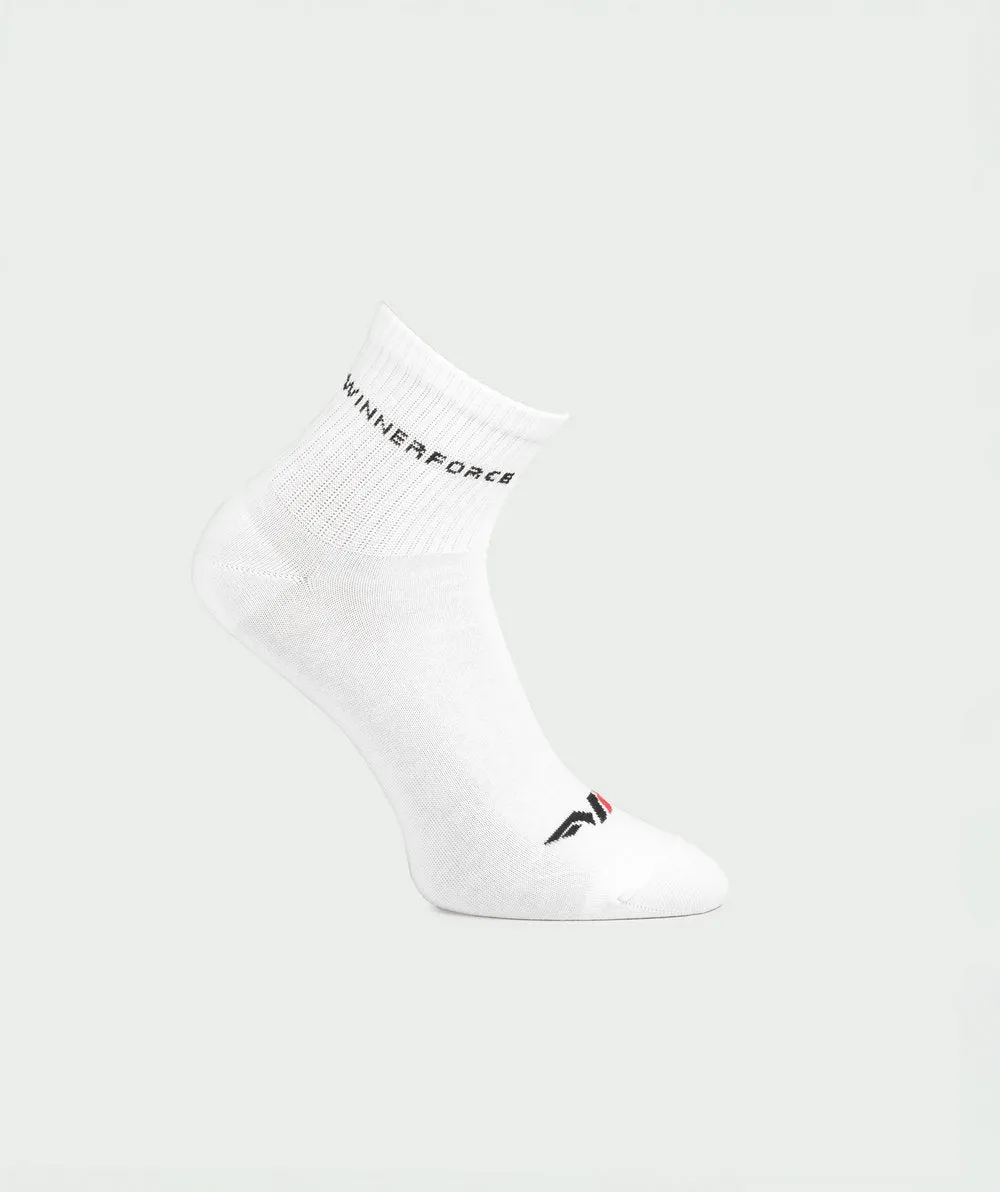 Winnerforce Unisex Crew Cushioned Socks White, Black & Grey -  3 Pairs
