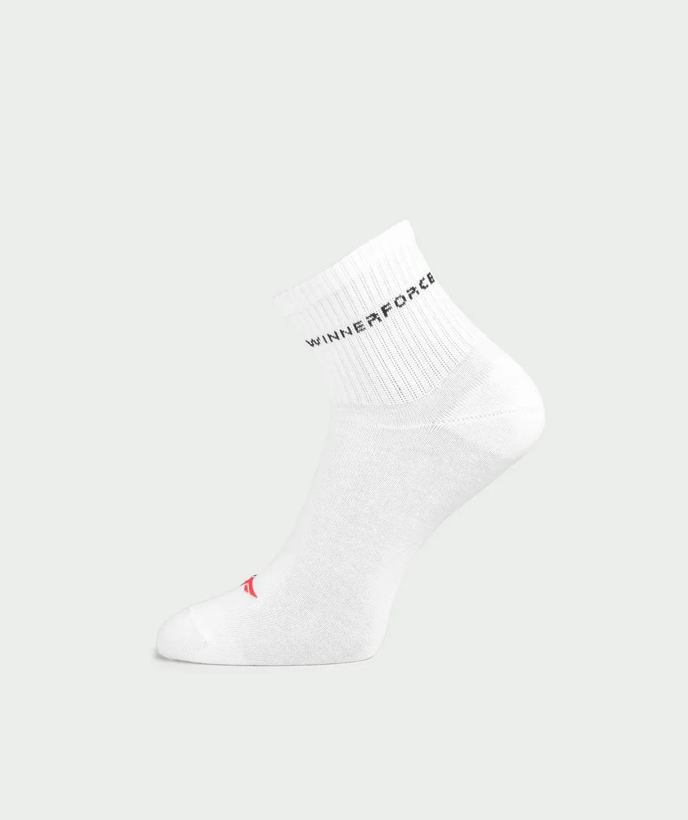 Winnerforce Unisex Crew Cushioned Socks White, Black & Grey -  3 Pairs